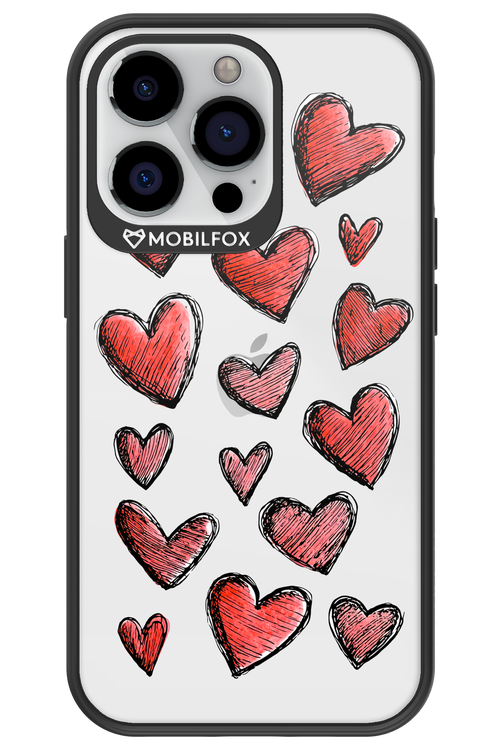 Red Love Transparent - Apple iPhone 13 Pro
