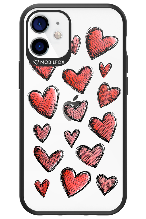 Red Love Transparent - Apple iPhone 12 Mini