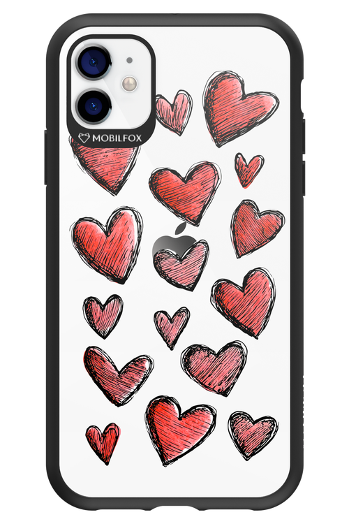Red Love Transparent - Apple iPhone 11