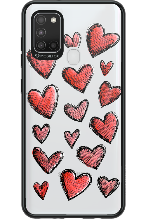 Red Love Transparent - Samsung Galaxy A21 S