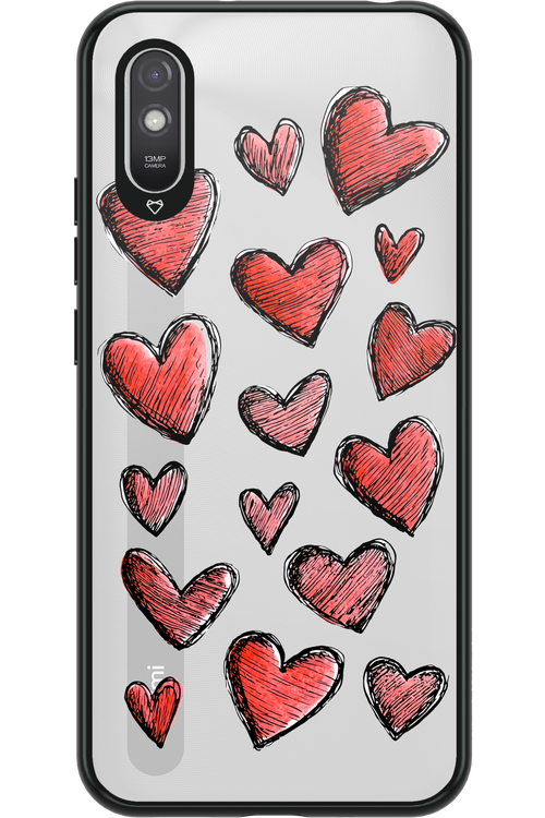 Red Love Transparent - Xiaomi Redmi 9A