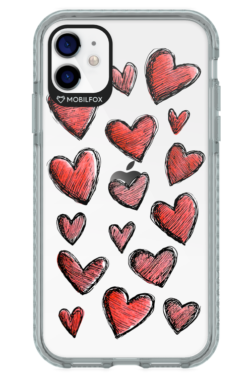 Red Love Transparent - Apple iPhone 11