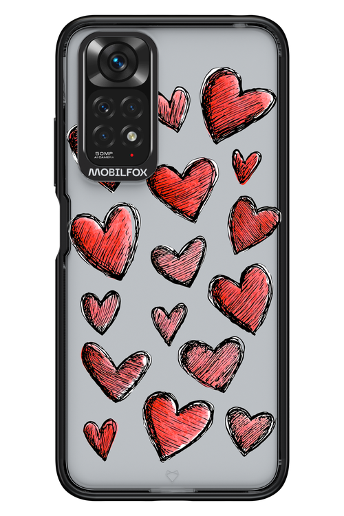 Red Love Transparent - Xiaomi Redmi Note 11/11S 4G