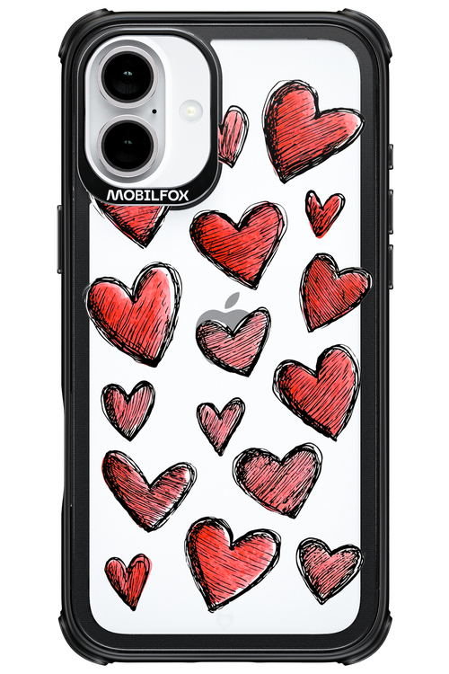 Red Love Transparent - Apple iPhone 16 Plus