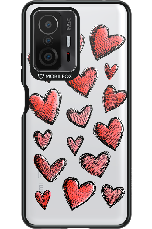 Red Love Transparent - Xiaomi Mi 11T