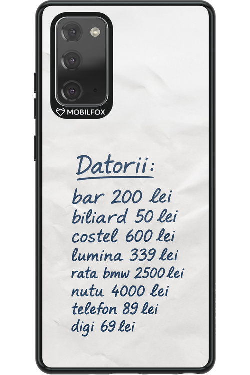 The List - Samsung Galaxy Note 20