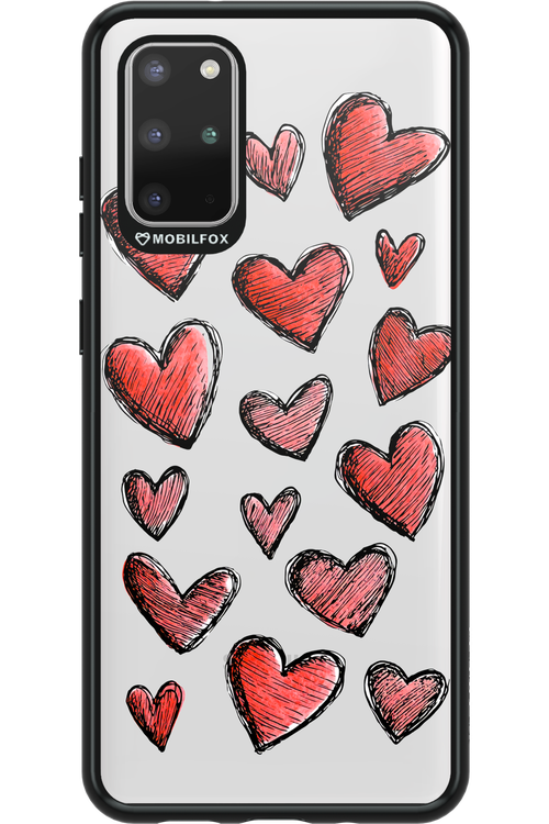 Red Love Transparent - Samsung Galaxy S20+