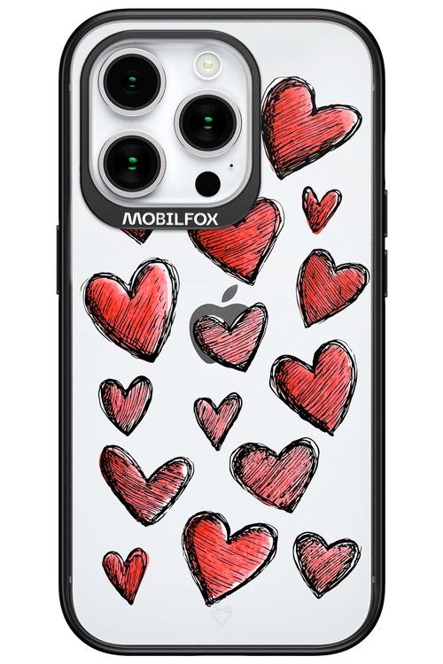 Red Love Transparent - Apple iPhone 15 Pro