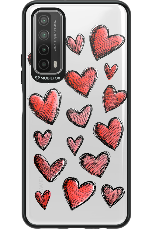 Red Love Transparent - Huawei P Smart 2021