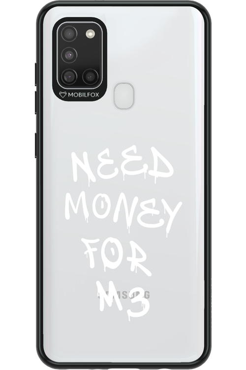 Need M3 Transparent White - Samsung Galaxy A21 S