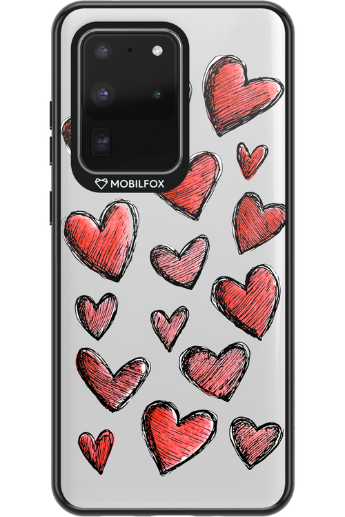 Red Love Transparent - Samsung Galaxy S20 Ultra 5G