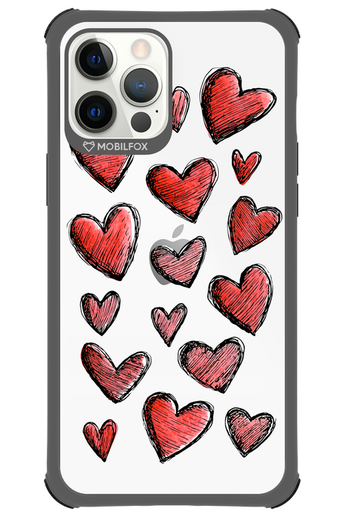 Red Love Transparent - Apple iPhone 12 Pro Max