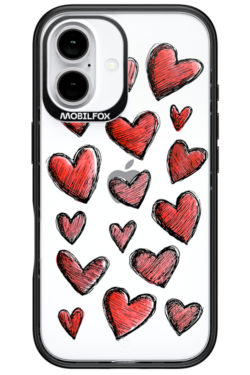 Red Love Transparent - Apple iPhone 16