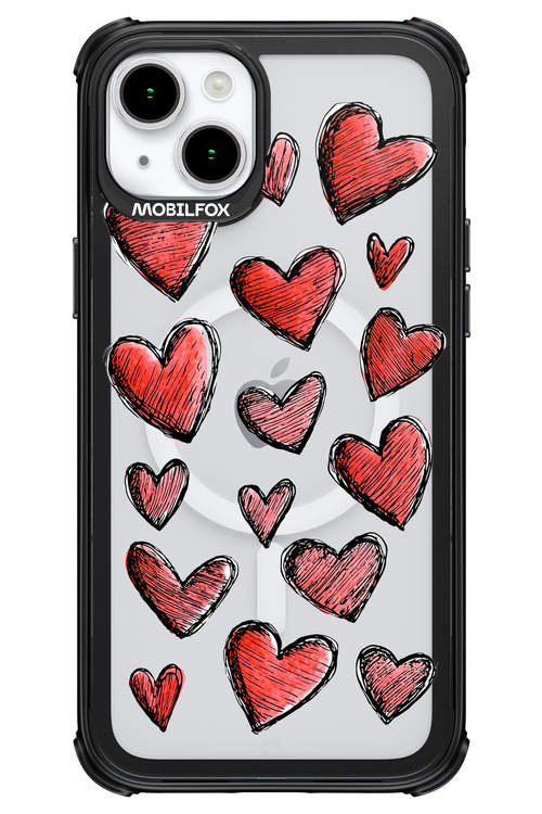 Red Love Transparent - Apple iPhone 15 Plus