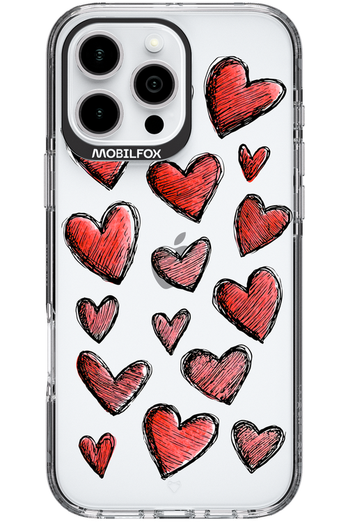 Red Love Transparent - Apple iPhone 16 Pro Max
