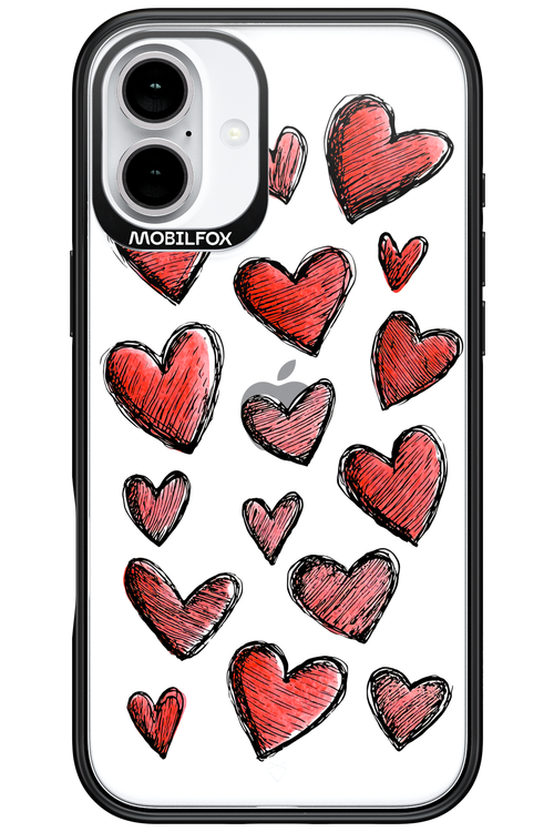 Red Love Transparent - Apple iPhone 16 Plus