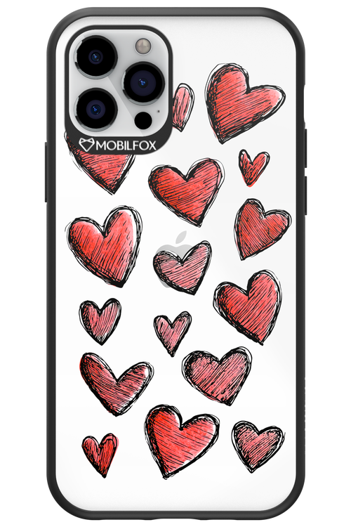 Red Love Transparent - Apple iPhone 12 Pro