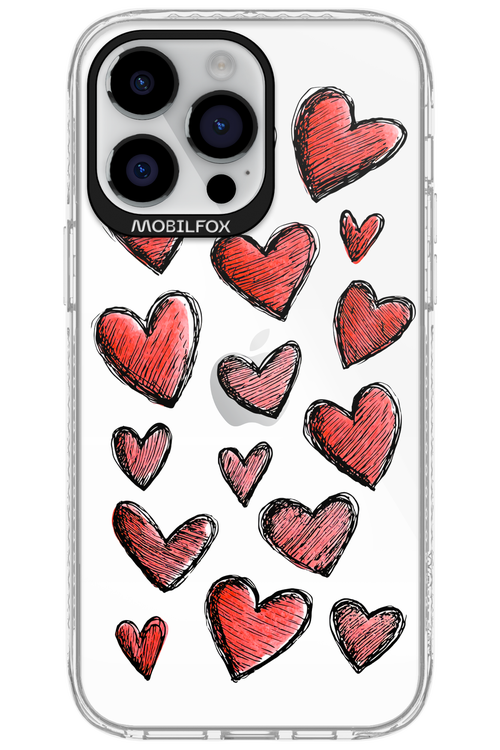 Red Love Transparent - Apple iPhone 14 Pro Max