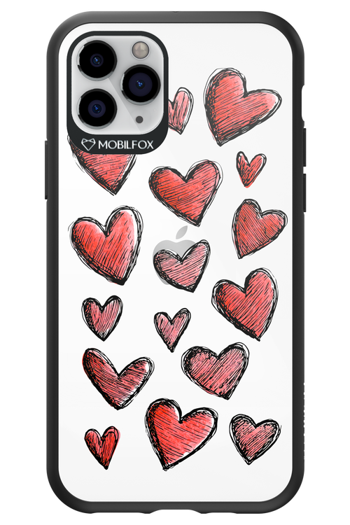 Red Love Transparent - Apple iPhone 11 Pro