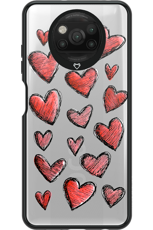 Red Love Transparent - Xiaomi Poco X3 Pro