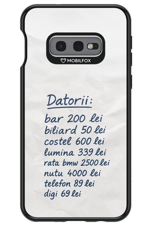 The List - Samsung Galaxy S10e