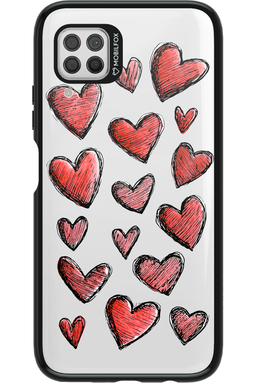 Red Love Transparent - Huawei P40 Lite