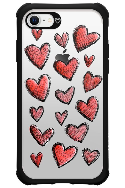 Red Love Transparent - Apple iPhone 7