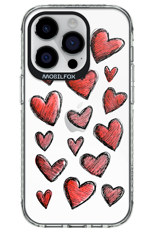 Red Love Transparent - Apple iPhone 14 Pro