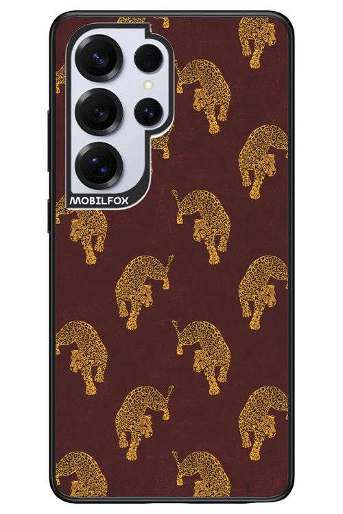 Burgundy Leopard Pattern - Samsung S25 Ultra