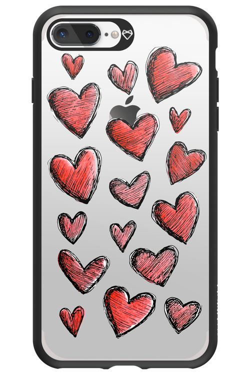 Red Love Transparent - Apple iPhone 7 Plus