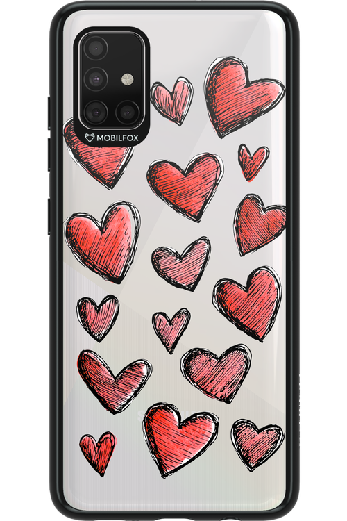 Red Love Transparent - Samsung Galaxy A51