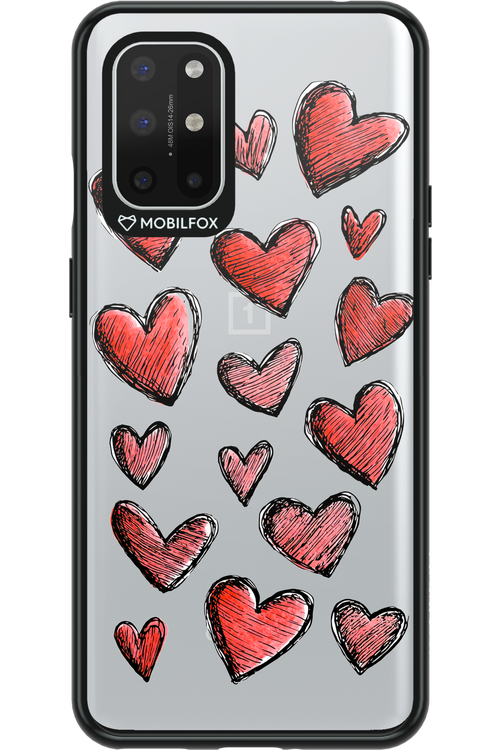 Red Love Transparent - OnePlus 8T