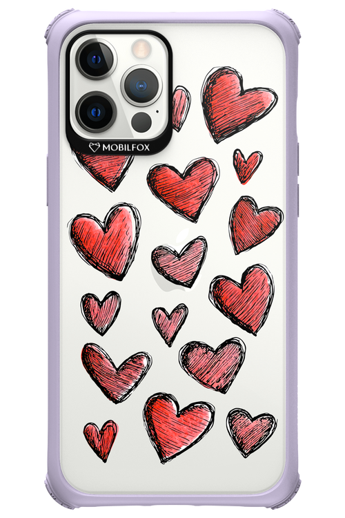 Red Love Transparent - Apple iPhone 12 Pro Max