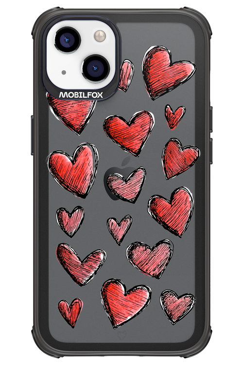Red Love Transparent - Apple iPhone 13