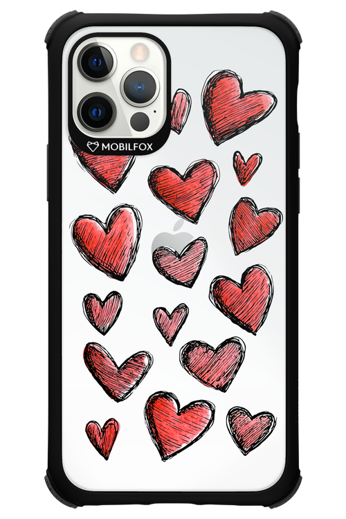 Red Love Transparent - Apple iPhone 12 Pro