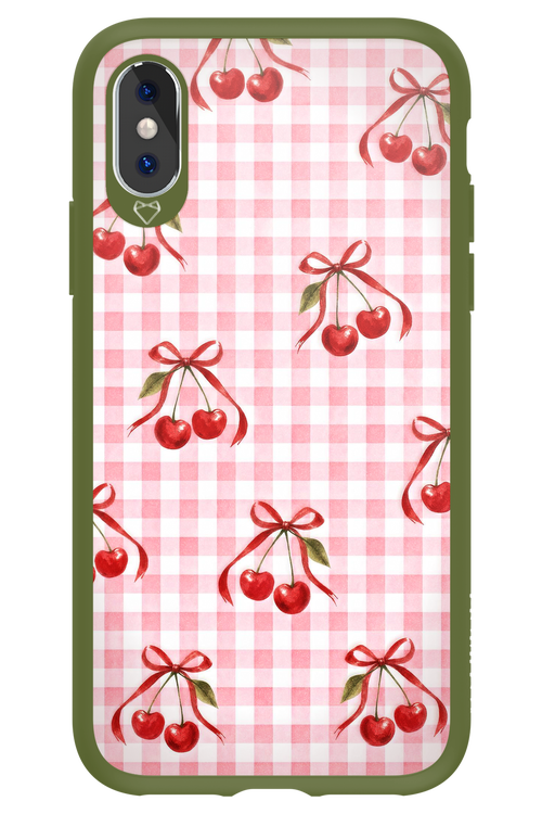 Pink Cherry Checked 2.0 - Apple iPhone X