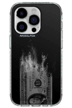 Money Burn B&W - Apple iPhone 14 Pro