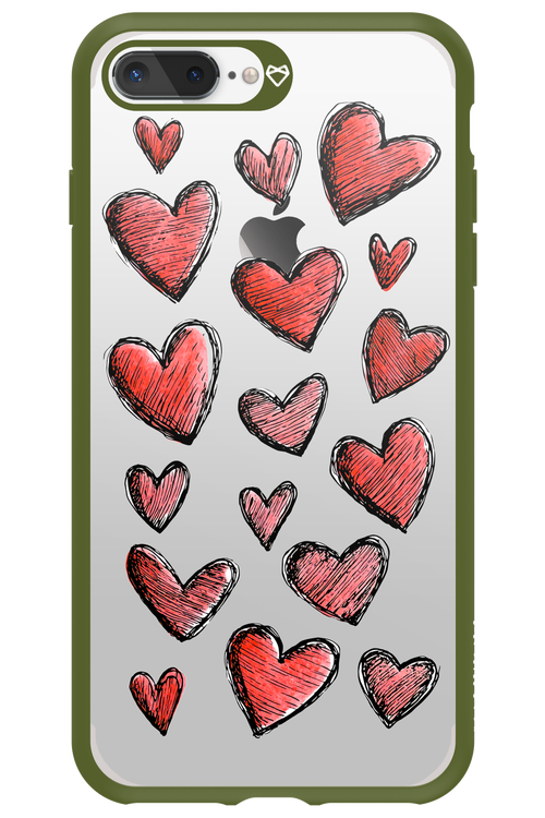 Red Love Transparent - Apple iPhone 7 Plus