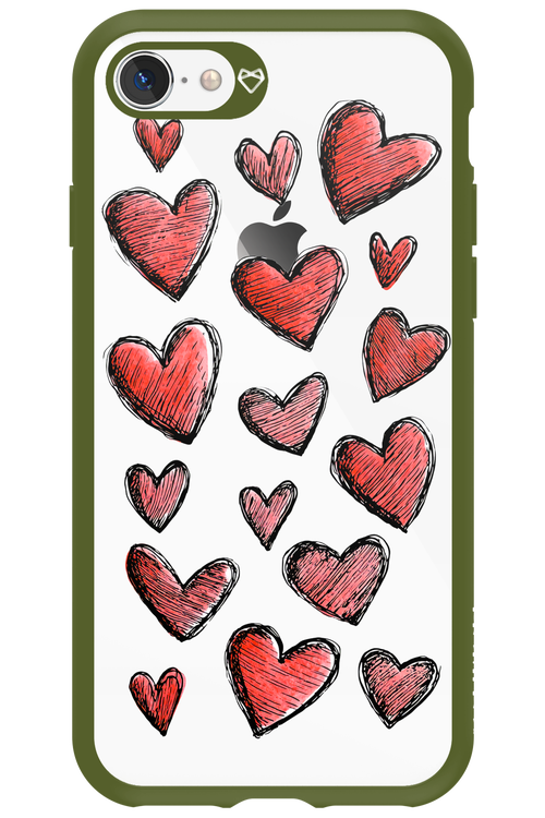 Red Love Transparent - Apple iPhone 8