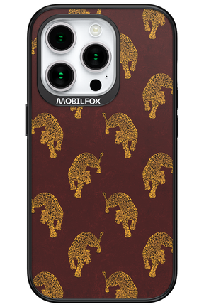 Burgundy Leopard Pattern - Apple iPhone 15 Pro