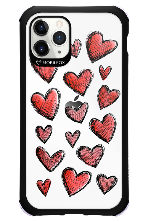 Red Love Transparent - Apple iPhone 11 Pro