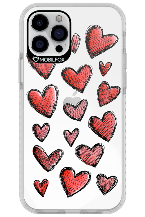 Red Love Transparent - Apple iPhone 12 Pro