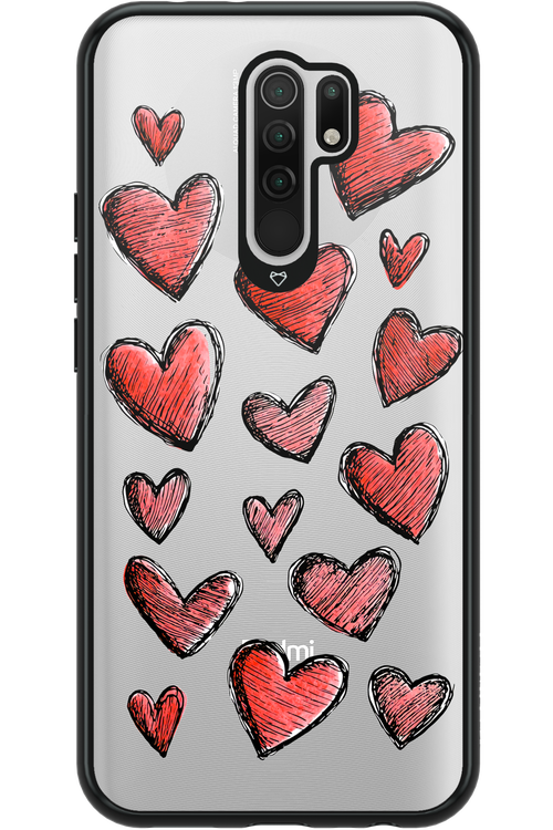Red Love Transparent - Xiaomi Redmi 9