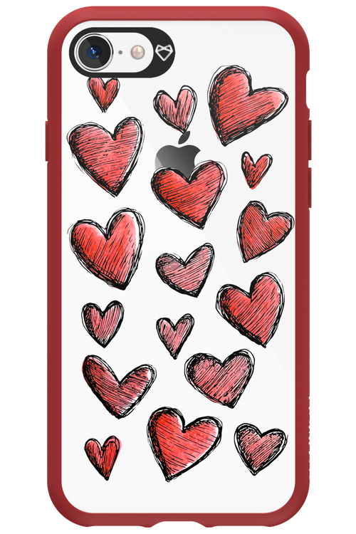 Red Love Transparent - Apple iPhone 8