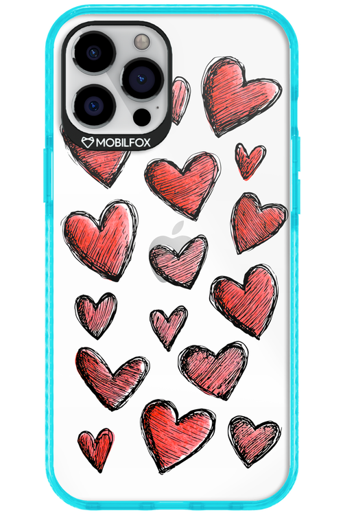 Red Love Transparent - Apple iPhone 12 Pro Max