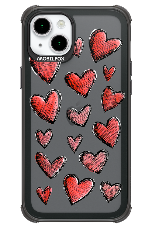 Red Love Transparent - Apple iPhone 15 Plus