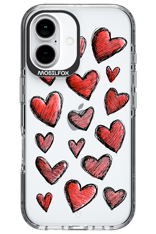 Red Love Transparent - Apple iPhone 16