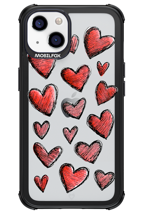 Red Love Transparent - Apple iPhone 13