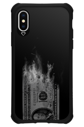 Money Burn B&W - Apple iPhone XS