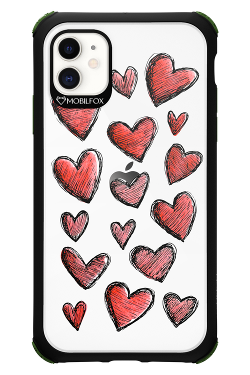 Red Love Transparent - Apple iPhone 11